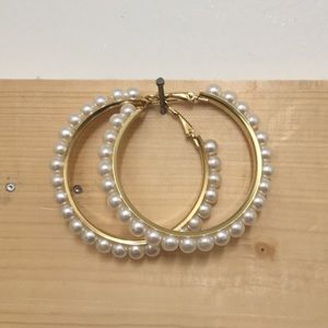 Pearl Hoop Earrings